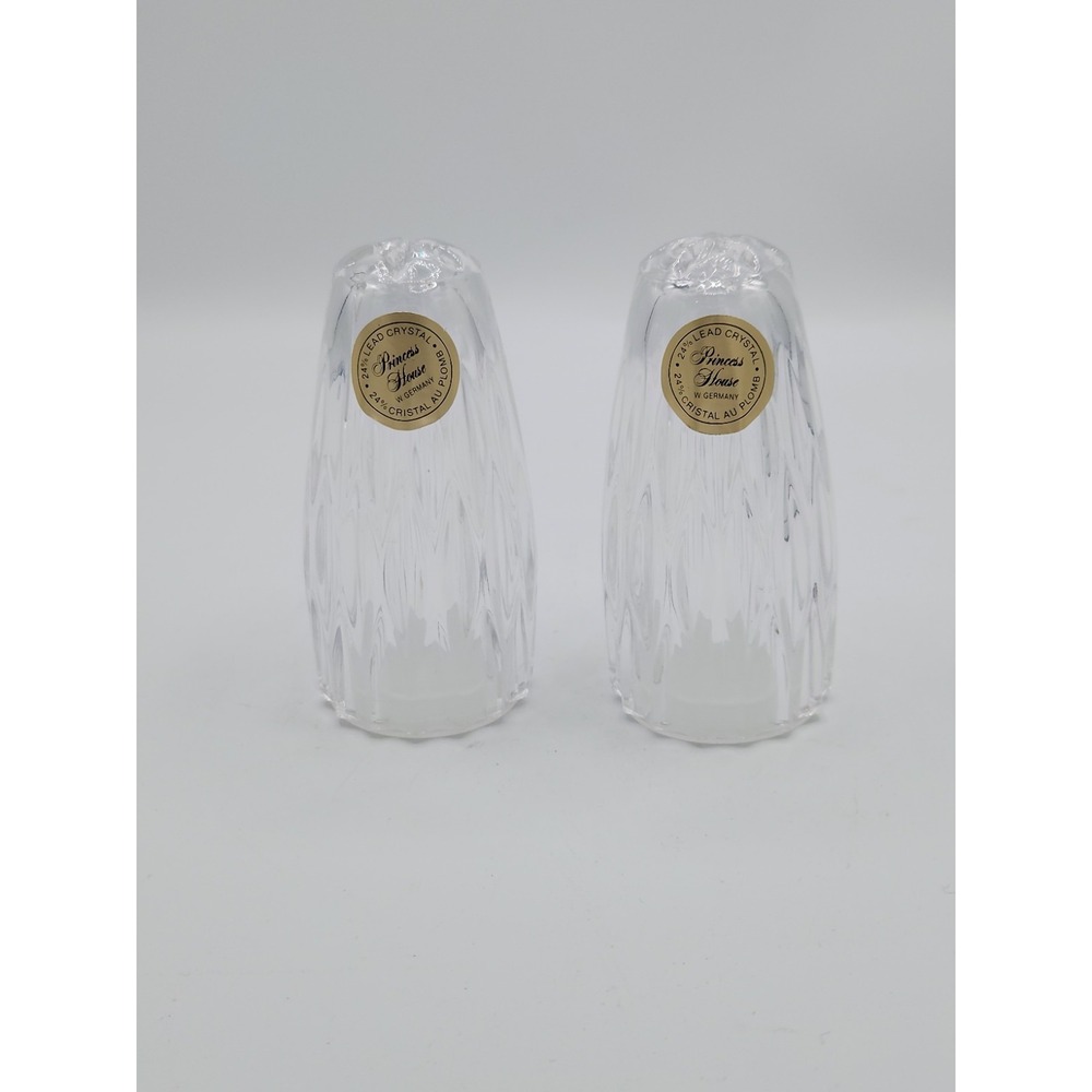 Princess House Crystal Royal Highlights Salt & Pepper Shakers Made In Germany
